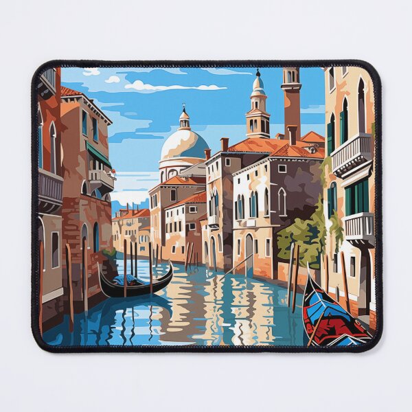 Item preview, Romantic Venice Canal: Gondola and Blue Sky Illustration designed and sold by Anuchartl.