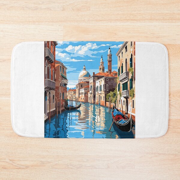Item preview, Romantic Venice Canal: Gondola and Blue Sky Illustration designed and sold by Anuchartl.