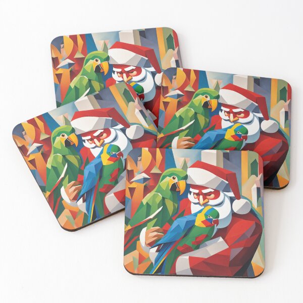 Item preview, SANTA WITH PARROTS designed and sold by Owl-o-the-wisp.