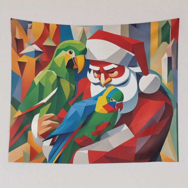 Item preview, SANTA WITH PARROTS designed and sold by Owl-o-the-wisp.