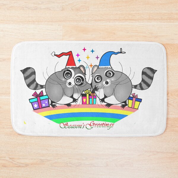 Item preview, Raccoons celebrating on Christmas eve designed and sold by Shirley cute art .