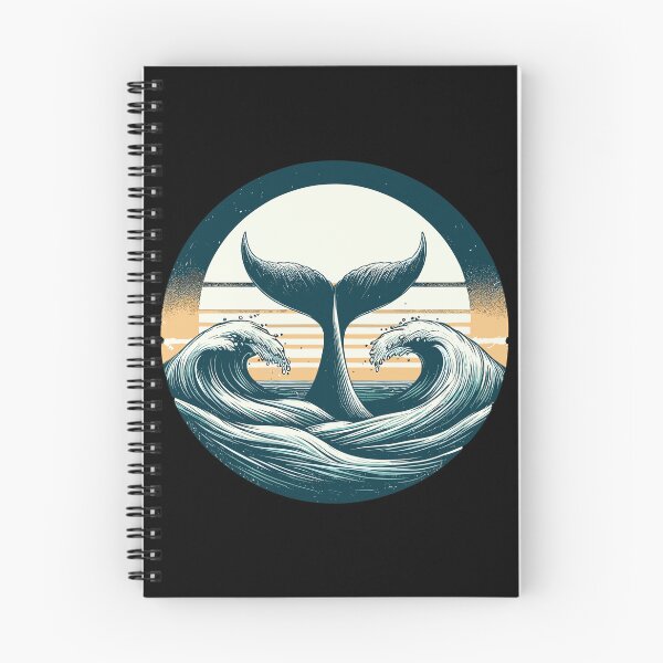 Item preview, Hand drawn whale tail Retro ocean waves designed and sold by TomFrontierArt.