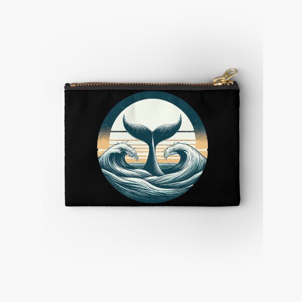 Item preview, Hand drawn whale tail Retro ocean waves designed and sold by TomFrontierArt.