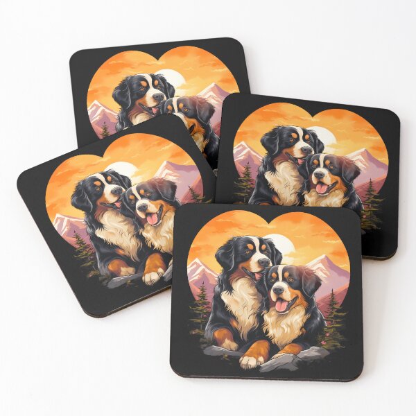 Item preview, Cute bernese mountain valentine dogs in love designed and sold by NBSStore.