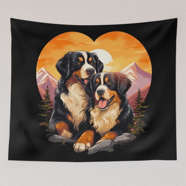 Item preview, Cute bernese mountain valentine dogs in love designed and sold by NBSStore.