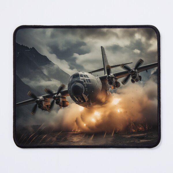 Item preview, Military Plane C130 Gunship Flying designed and sold by graphicsbylucym.