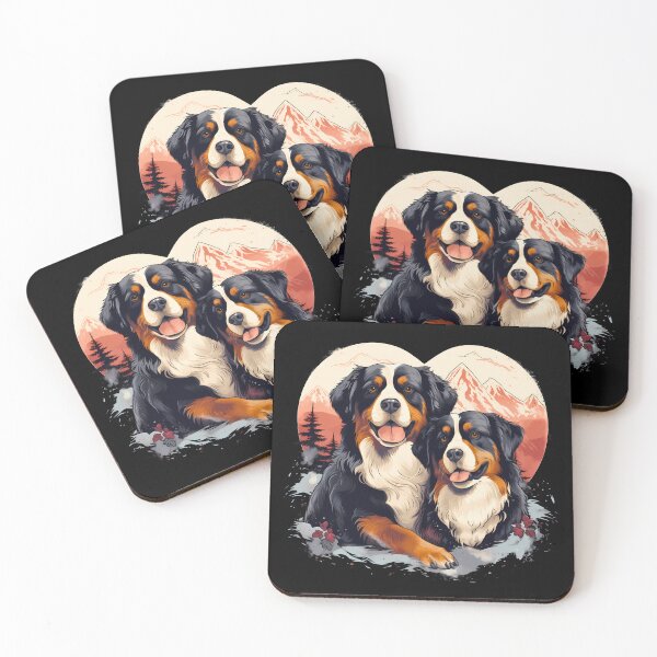 Item preview, Cute bernese mountain valentine dogs in love illustration designed and sold by NBSStore.