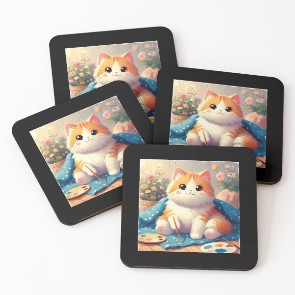Item preview, Cat slave - Cute cat holding a brush is coloring designed and sold by mamacub.