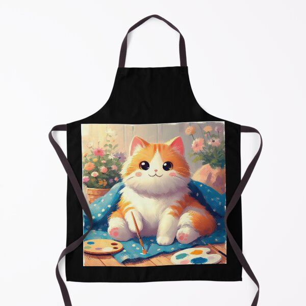 Item preview, Cat slave - Cute cat holding a brush is coloring designed and sold by mamacub.