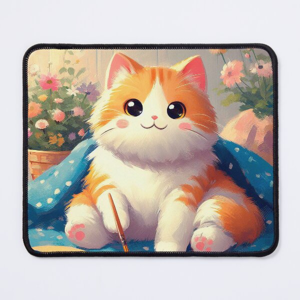 Item preview, Cat slave - Cute cat holding a brush is coloring designed and sold by mamacub.