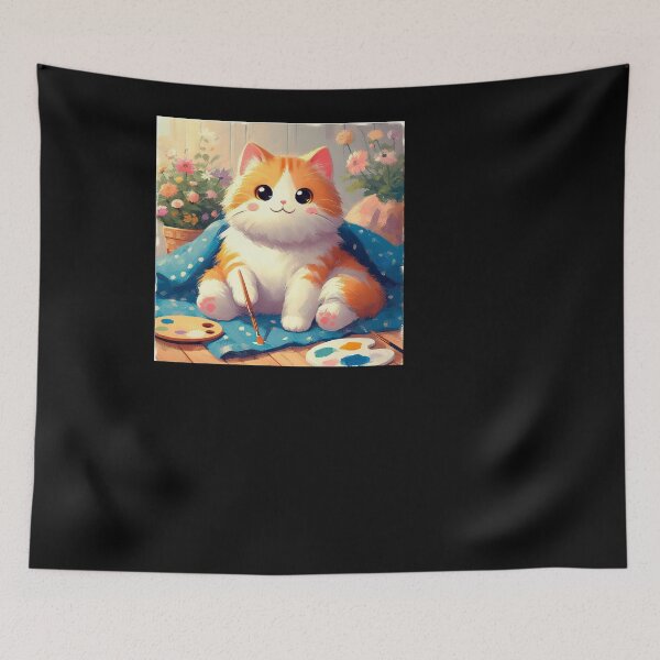Item preview, Cat slave - Cute cat holding a brush is coloring designed and sold by mamacub.