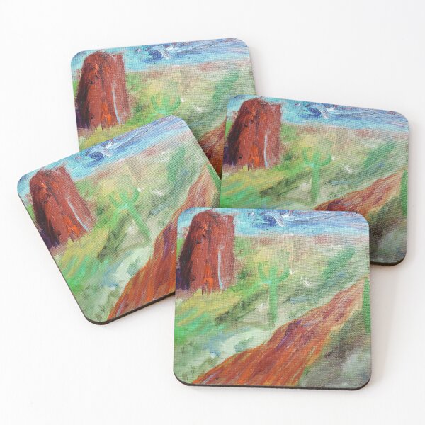 Item preview, "Landscape with Butte and Cacti" designed and sold by HuzzaCreative.