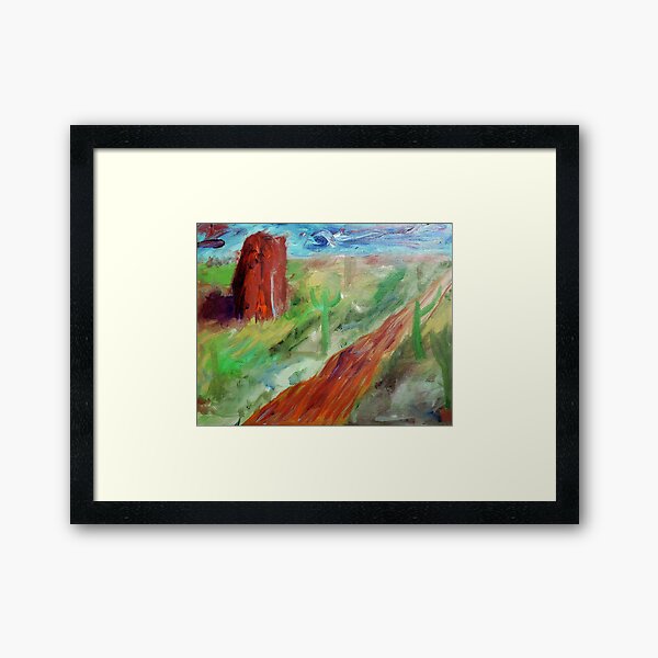 Item preview, "Landscape with Butte and Cacti" designed and sold by HuzzaCreative.