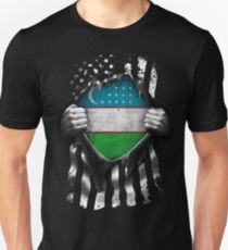 Uzbek American Flag USA Uzbekistan Uzbekistani Unisex T-Shirt