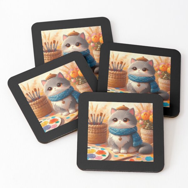 Item preview, Cat slave - Cat wrapped in a blue scarf and palette designed and sold by mamacub.