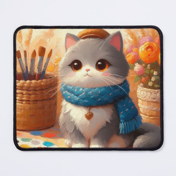 Item preview, Cat slave - Cat wrapped in a blue scarf and palette designed and sold by mamacub.