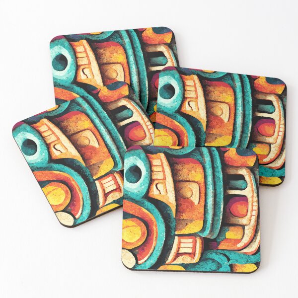 Item preview, Indian Mayan Aztec Boho Tribal Ethnic Carving designed and sold by Vector Scout Lab.