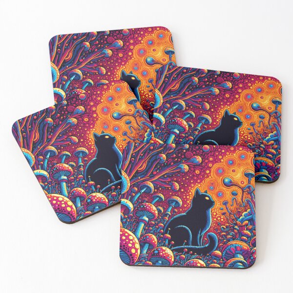 Item preview, Trippy cat abstract psychedelic art designed and sold by TomFrontierArt.