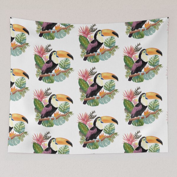 Item preview, Vibrant Toucan Paradise: A Tropical Symphony in Watercolor designed and sold by AdriaCaps Art & Design.