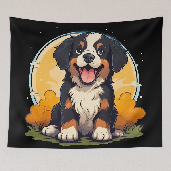 Item preview, Cute bernese mountain dog breed puppy illustration designed and sold by NBSStore.