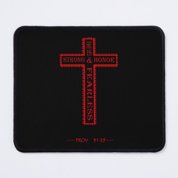Item preview, Bible women empowerment & workout motivation for strong women | Proverbs 31:25 she is strong, honour/honor/ dignity and fearless | bible verse | scripture verse - red designed and sold by ZechJohnRB.