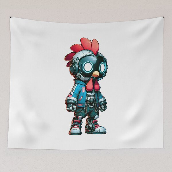 Item preview, Cute Cyberpunk Robot Rooster! designed and sold by kukamatsu.