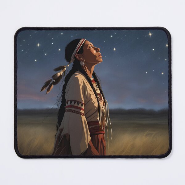 Item preview, Native American woman looking at the sky designed and sold by PutiPato42.