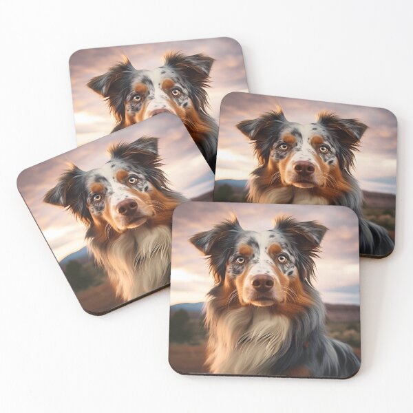 Item preview, Cute australian shepherd dog breed photography at sunset, aussie shepard designed and sold by NBSStore.