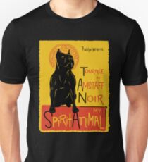 Camiseta unisex Funny American Staffordshire Terrier Cute Dog Chat Noir Mashup Art Design