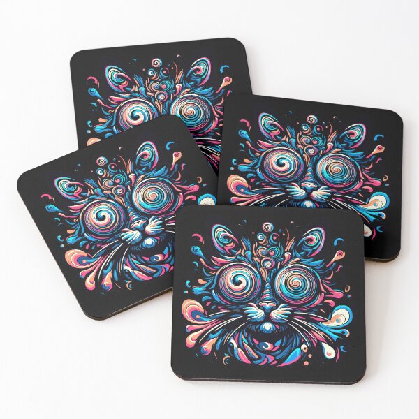 Item preview, Abstract Psychedelic Cat  designed and sold by TomFrontierArt.