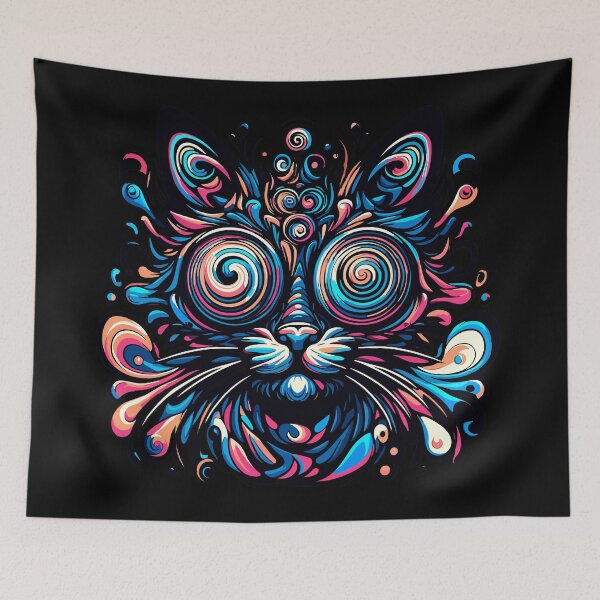 Item preview, Abstract Psychedelic Cat  designed and sold by TomFrontierArt.