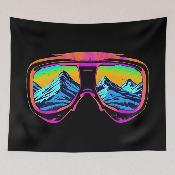 Item preview, Neon bicycle glasses, ski glasses, snowboard glasses, cycling, winter sports designed and sold by WallGemsArt.