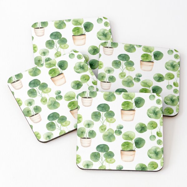 Item preview, Pilea watercolor pattern designed and sold by Sp3ctrumOfColor.