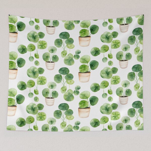 Item preview, Pilea watercolor pattern designed and sold by Sp3ctrumOfColor.