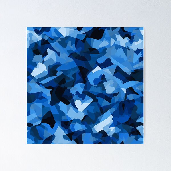 Blue marine army camo camouflage pattern Canvas Print by ARTPICS