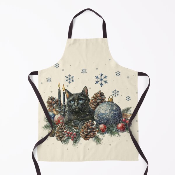 Item preview, Christmas composition and Black cat, winter scene, snow, holidays, cat in snow, cat in winter, cat lovers designed and sold by Collagedream.
