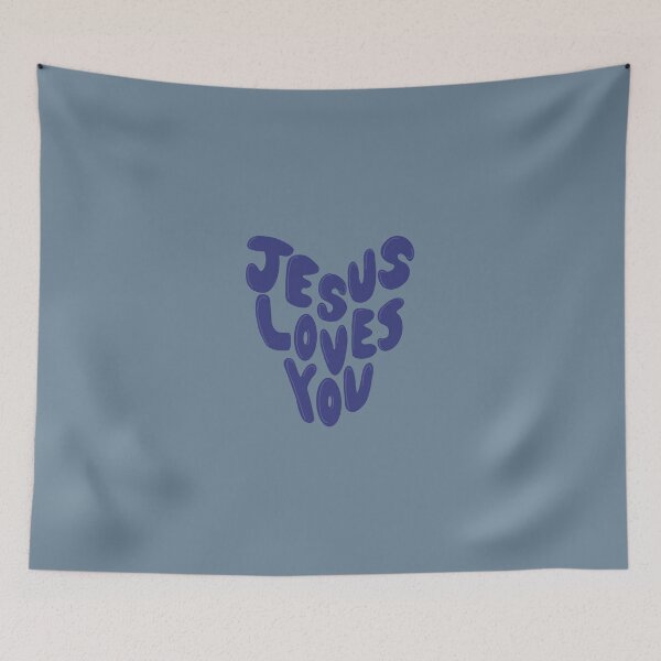 Item preview, Jesus Loves You Blue Heart designed and sold by coastal collective.
