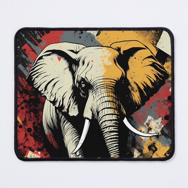 Item preview, Elephant in front of abstract background in grunge style designed and sold by randrdesign.
