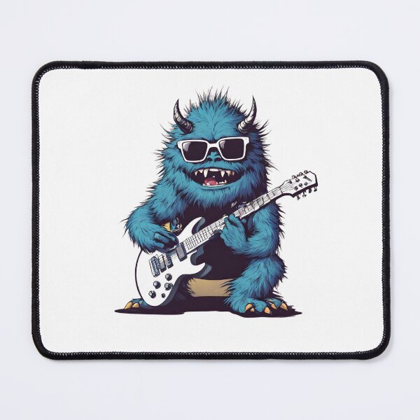 Item preview, ROCK BLUE MONSTER – cool blue monster – guitarist blue monster – guitarist monster designed and sold by Musicians-world.
