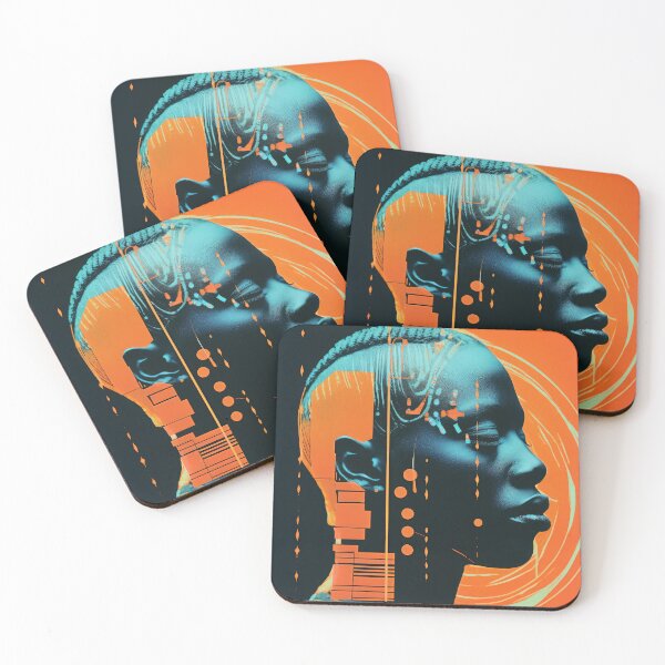 Item preview, Afro Futurism Digital Collage - Modern African Tribal Woman designed and sold by Mystikos Art.