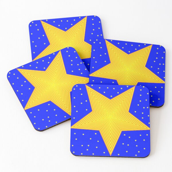 Item preview, Big star with small yellow stars on a blue background designed and sold by TataRafal85.