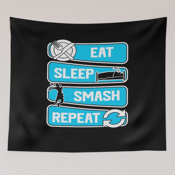 Item preview, Eat Sleep Smash Repeat, Cool Badminton For Men Women Shuttlecock Sports Team Player, Funny trainer, Badminton Lover designed and sold by behindthefacts.