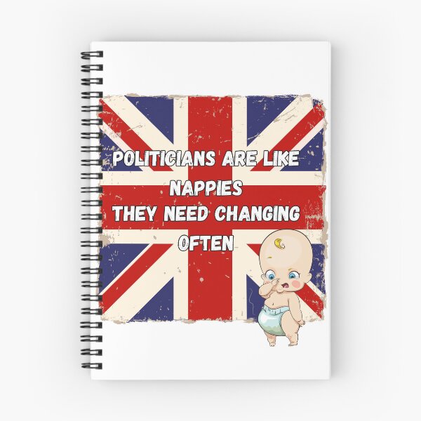 Item preview, Politicians Are Like Nappies Funny slogan (Union Jack Flag) designed and sold by BeagleDesigns.