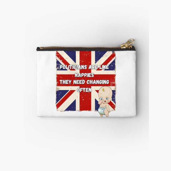 Item preview, Politicians Are Like Nappies Funny slogan (Union Jack Flag) designed and sold by BeagleDesigns.