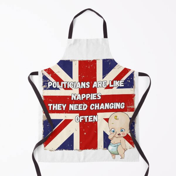 Item preview, Politicians Are Like Nappies Funny slogan (Union Jack Flag) designed and sold by BeagleDesigns.