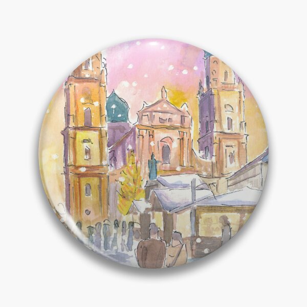 Item preview, Passau Bavaria Winter Street Scene with Cathedral in Snow designed and sold by artshop77.