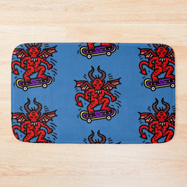 Item preview, Red Devil on a Skateboard designed and sold by PickledjoArt.
