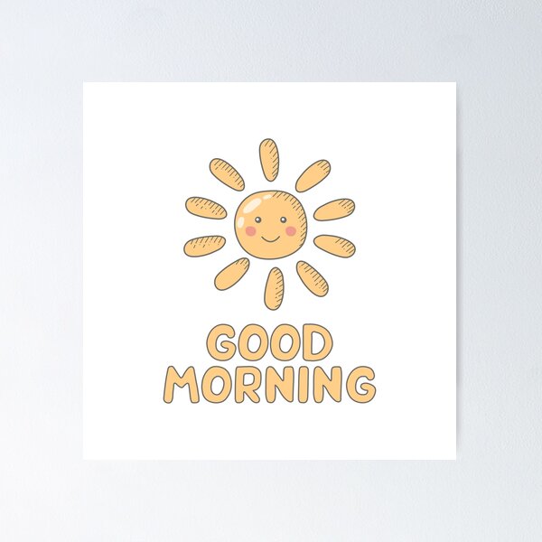 Item preview, Good morning lettering with yellow happy sun designed and sold by OlyaMolli.