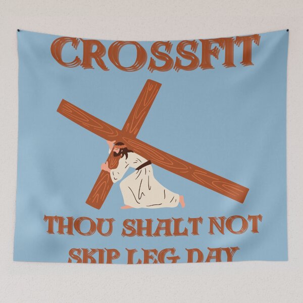 Item preview, crossfit buff jesus - leg day design designed and sold by Alyn8.