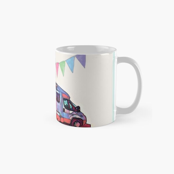 Vista previa del artículo con la obra «Autocaravana y banderines», diseñado y vendido por LornaBowdenART.